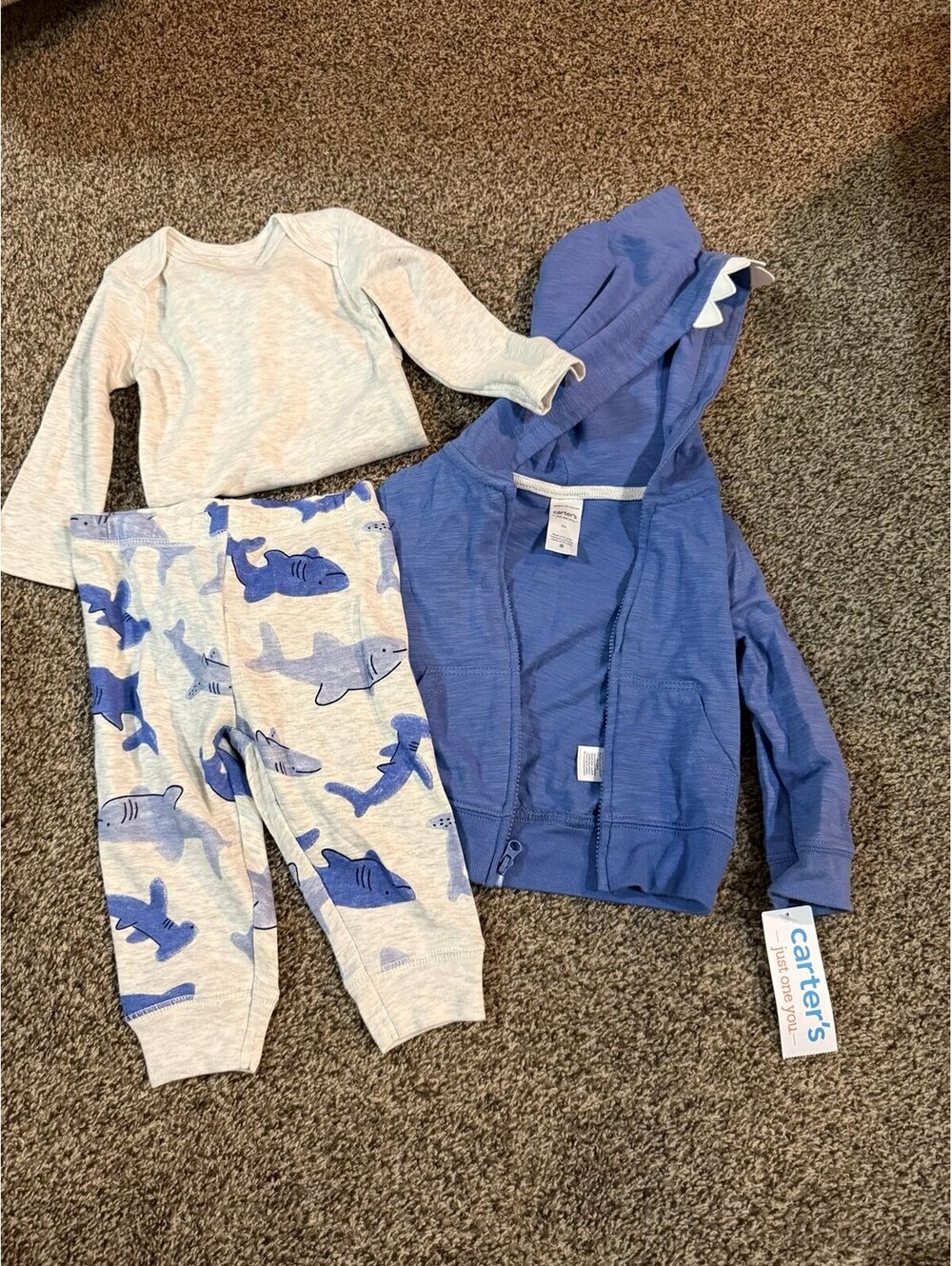 Carters 3 piece shark set